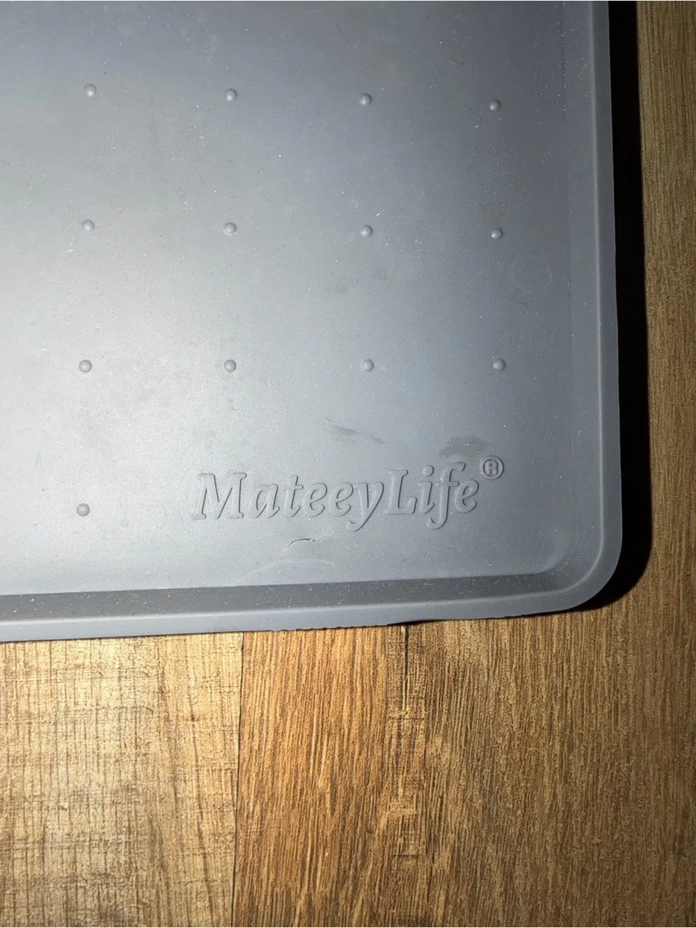 MateeyLife Silicone Pet Feeding Mat Gray Waterproof Dog Cat Bowl Mat
